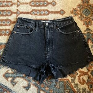 Abercrombie & Fitch Curve Love Black Wash High-Rise Mom Short